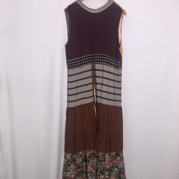 NOTHING MATCHES Patchwork Floral Stripe Maxi Jumper Dress XL - Picture 11 of 17